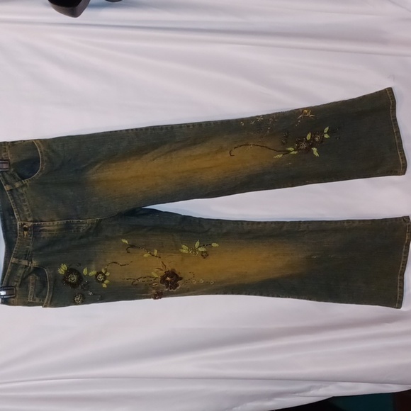 Simone Chang Arriere Back embellished hi rise boot cut jeans - Picture 1 of 12